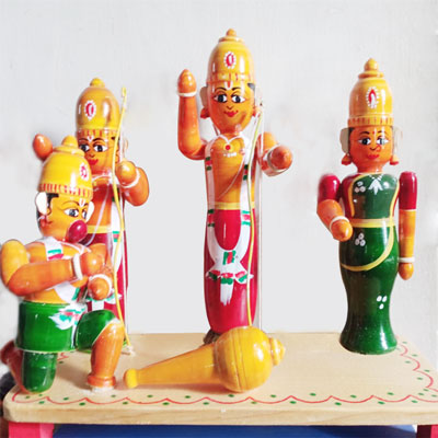 "Etikoppaka Wooden Ram Sita Set - Click here to View more details about this Product